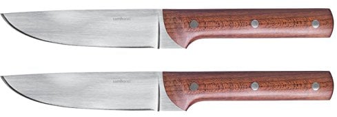 SAMBONET Set 2 Coltelli Bistecca Lama Liscia Porterhouse Inox Legno 52577WA1