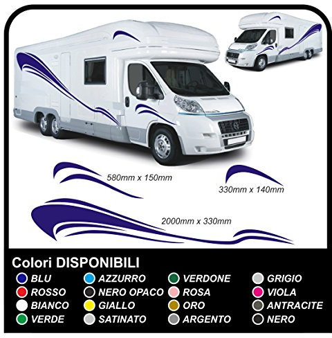 adesivi per CAMPER grafica in vinile adesivi decalcomanie Set Camper Van RV Caravan Roulotte - grafica 23 (ALTRO COLORE (CONTATTACI))