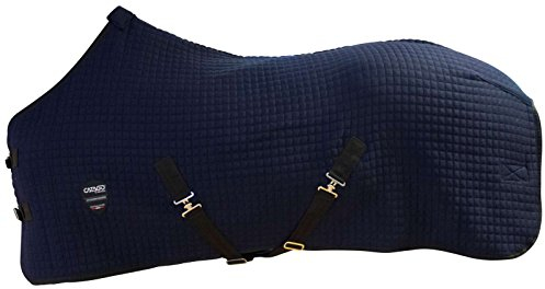 CATAGO Abschwitzdecke Transportdecke Luxus Waffelmuster schwarz/weiße Biese (125 cm, navy)
