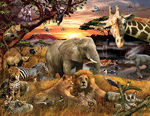 Springbok 33-70550 Wilde Savanne Animals Puzzle mit 400 Teilen, Mehrfarbig