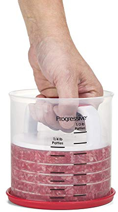 PREPWORKS HPM-76R Perfektes Set, Burgerpresse, Kunststoff, Rot/Ausflug, einfarbig (Getaway Solids)