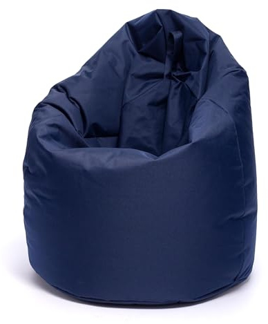 Ecopuf - Sako Pouf Sessel Outdoor - Sitzsack Zimmer - Robuster Stoffsack - Entspannungssessel - Wohnungseinrichtung - Sessel Größe L - 70x110cm, Blau Nc8