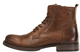 JACK & JONES Jfwrussel Leather Cognac 19 - Stivali da Motociclista Uomo, Marrone (Cognac Cognac), 44 EU