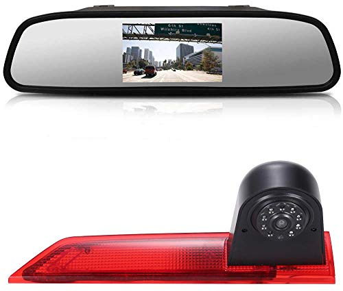 【4.3'' Rückspiegel Monitor + Rückfahrkamera Transporter】im 3. Bremsleuchte HD Rückfahrkamera für Ford Transit Custom 2012-2016 Van