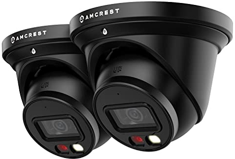 Amcrest 4K POE Camera AI Human/Vehicle Detection, UltraHD 8MP Outdoor Security Turret POE IP Camera, 3840x2160, Wide Angle, IP67 Weatherproof, MicroSD, Built in Mic, White (IP8M-T2669EW-AI)