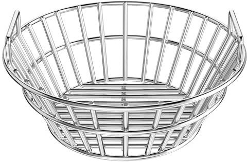 onlyfire Corbeille à cendres robuste en acier inoxydable avec poignées | Convient aux œufs verts de taille moyenne, accessoires de cuisson pour une meilleure circulation de l'air