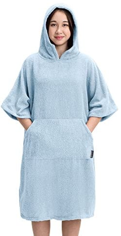 HOMELEVEL Poncho de surf para niños - Toalla cerrada de algodón con capucha para niña o niño de 6 a 9 años - Para baño piscina playa camping