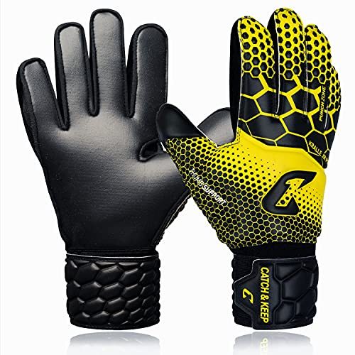 CATCH & KEEP Torwarthandschuhe Kinder Größe 3-7 - Kralle Junior Pro 3.0 mit Dragon Grip - Fußballhandschuhe mit Extra Daumenstütze