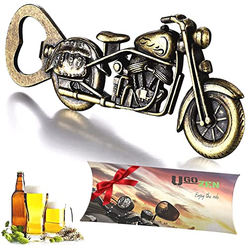 Ugozen Decapsuleur Biere Original, Idée Cadeau Motard Homme Utile, Accessoire Moto Ouvre Bouteille pour Anniversaire, Cremaillere ou Fete des Peres