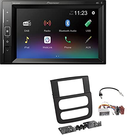 Pioneer DMH-A240DAB 2-DIN Autoradio Bluetooth DAB USB passend für Dodge RAM 2002-2006 schwarz