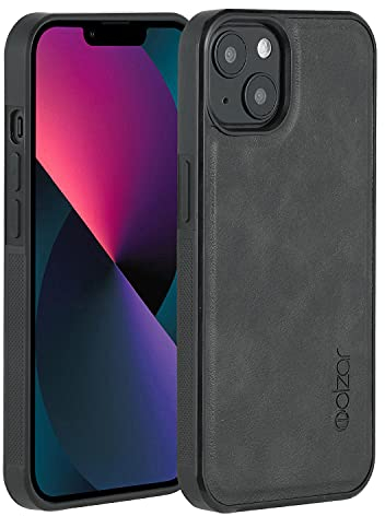 Molzar GripBig Series for iPhone 13 Case, Built-in Metal Plate for Magnetic Mount, Works with Qi-certified Chargers, Compatible with iPhone 13, Black/Black