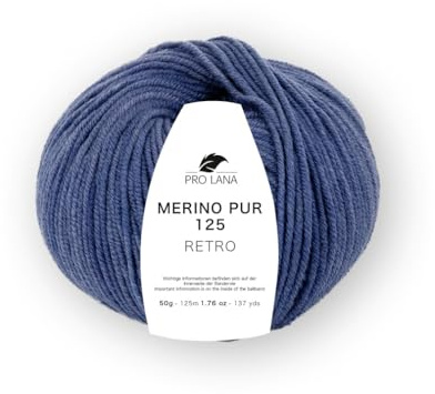 Merino Pur 125 Retro Strickgarn, 100% Extrafeine Merinowolle, Handgefärbt, Ton-in-Ton Farbverlauf (Fb 155 )