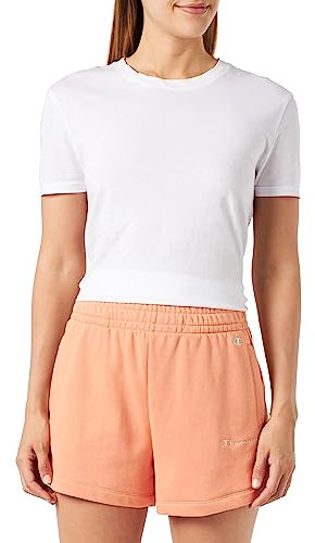 Champion Eco Future Terry High Waist Regular Pantaloncini, Rosa Pesco, S Donna