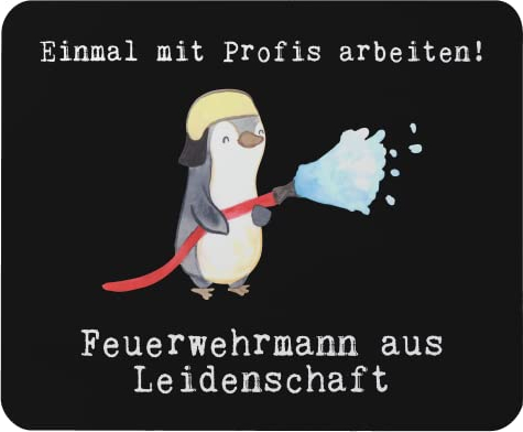 Mr. & Mrs. Panda Mauspad Feuerwehrmann Leidenschaft - Geschenk, Mousepad, Danke, Ausbildung, Mausunterlage, freiwillige Feuerwehr,