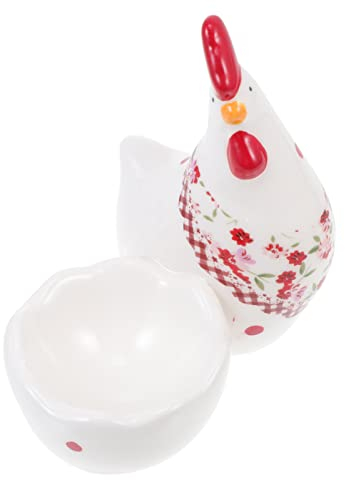 Zerodeko Ceramic Egg Holder Mini Egg Rack with Floral Pattern Kitchen Storage Decor for Fridge and Desktop Organizer