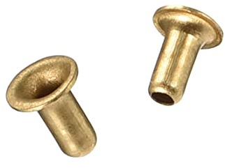 PATIKIL 200 Stück 2 mm x 4 mm Durchgangsloch-Leernieten Kupfer-Leernieten