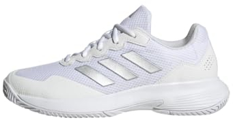 adidas Damen Gamecourt 2.0 Tennis Shoes Tennisschuhe, Silver Metallic/Cloud White, 38 2/3 EU