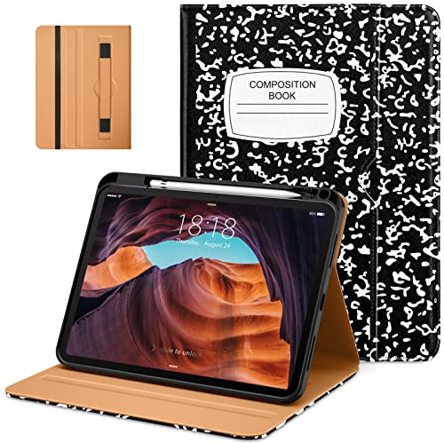 DTTO Schutzhülle für iPad (A16) 11. Generation 2025, iPad 10. Generation Hülle 10,9 Zoll 2022, Premium Leder Business Folio Stand Cover mit Stifthalter - Auto Wake/Sleep, Buch