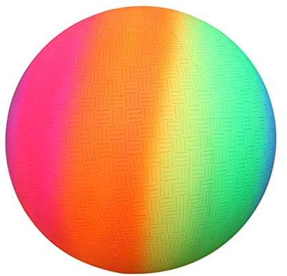 HOTMNTY PVC Regenbogen Ball, Bouncy Kickball, Kinder Spielball, Rainbow PVC Softball für Kinder Mehrfarbig Regenbogen Ball Fußball Softball Kinderball für Drinnen und Draußen, (7,87 Zoll), 1 Stück