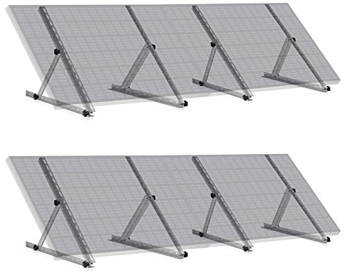 Zelsius Universal Solarmodul Halterung Set mit verstellbarem Winkel von 0 bis 90° | 71 cm | Panelhalterung, Aluminium Montageset für vier Panele | Befestigungsset, Solarmodulbefestigung