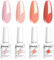 Vishine Vernis Gels Semi-Permanents, Lot de 4 Couleurs Pastel Collection,Pêche,Rose,Orange,Corail Nail Art Vernis à Ongles UV LED Gel Polish Varnish Manucure 8ml C023