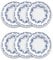 TarHong Abode Homewares Azul Dinner Plate, 10.5-inch, Pure Melamine, Indoor/Outdoor, Blue and White, Set of 6
