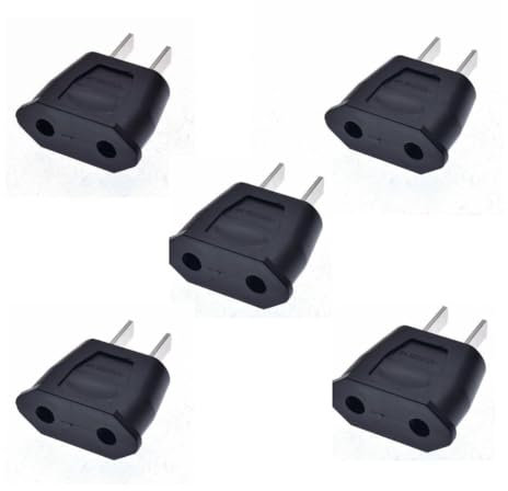 Clamber 5X Adaptador de Enchufe Europeo Español 2-Pin Europa a 2-Pin USA EU Europa ESPAÑA a EE.UU/Americano/US/China/Japón/Canadá/México...