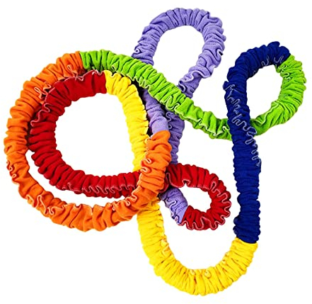 Perfeclan Cooperative Band Multi Sizes Portable Teamwork Exercise Band Loop Resistance Band for Party Games Playground Activities Children, 3M