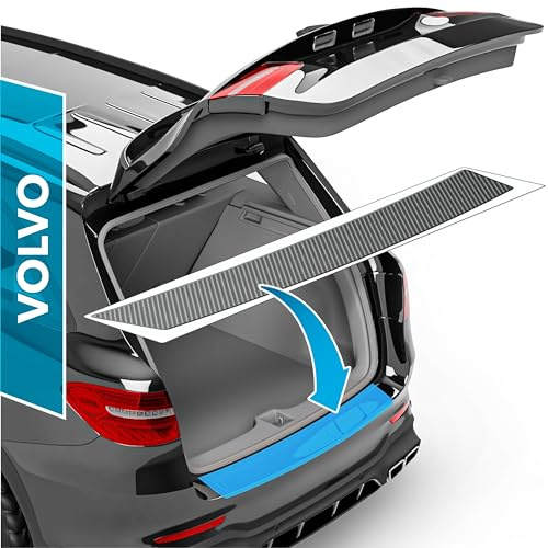 uProtect Auto Ladekantenschutz Folie für Volvo V70 3 (III) 135 I 2013-2016 - Stoßstangenschutz, Kratzschutz, Lackschutzfolie - Carbon Optik Selbstklebend