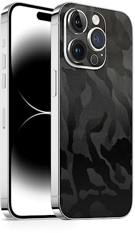 TF Skins kompatibel mit iPhone 14 Pro, Skin Schutzfolie (Shadow Black Back Only)
