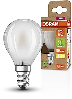 OSRAM SUPERSTAR+ CLASSIC P GLFR 40 LED-Lampe, E14, Miniballform, 2,5W, 470lm, 2700K, warmweißes Licht, LED-Filament-Technologie, sehr geringer Energieverbrauch, Energieeffizienzklasse B