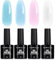 TOMICCA UV Nagellack Set, 4 Farben Transparenter Weiß Rose Blau Frühling/Sommer Gel Nagelfarben, UV Lampe Soak-Off UV/LED Schellack Nagellack, für Nagelstudio und DIY Maniküre zu Hause, 8ML