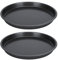 BORDSTRACT Pizza Pan, 2Pcs 6/9/10/12 Inch Non Stick Pizza Pan, Round Deep Thickened Pizza Oven Baking Pan, Carbon Steel Pizza Tray, Heavy Duty and Dishwasher Safe for Kitchen Bakery(12in)