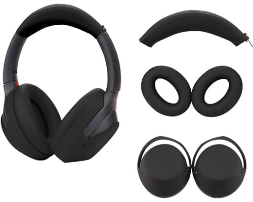 Adhiper 3er-Set Schutzhüllen für Sony WH-1000XM4 WH-1000XM3 Kopfhörer, Ohrpolster-Abdeckung, Ohrpolster, Kopfband-Abdeckung, Kopfbandschutz, schweißfest, weiches Silikon-Kopfhörer-Zubehör (schwarz)