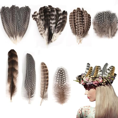 Bogoro Bastelfeder Fasan Federn,Feder Truthahnfedern 50 Stück 4 Stil Fasan Feder Schwarze Federn Basteln Hahnfedern Fasanenfeder Deko Federn Groß Für Traumfänger, Ohrring, DIY Basteln, Hochzeit Deko