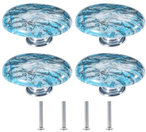 Schrankknäufe aus natürlichem Kristallstein, oval, dekorative Küchengriffe für Schranktür, Kleiderschrank und Schublade, 4 Stück
