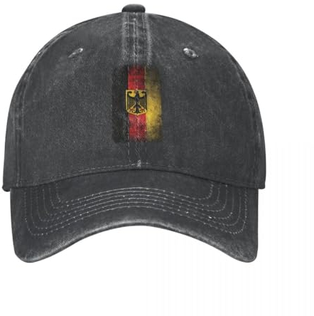 Baseballkappe Snapback Sonnenhut Deutschland-Flagge Baseballkappe für Herren und Damen Klassische Distressed-Denim-Mütze Adler-Wappen Bundesadler Outdoor-Sommermütze