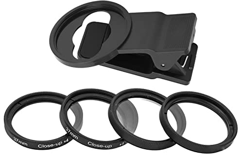 Objectif de Filtre Macro 37 Mm Close Up +1/+2/+4/+10 avec Verre Optique pour Téléphones Mobiles