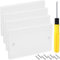 Acmerota 4Pack 2Gang Blanking Plate,Electrical Socket Double Blanking Plate for Cover Outlets Sockets, Home Decoration, Cover up Imperfections, Standart UK White Wallplate with Screwdriver