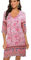 BDTECAOR Frauen Sommer Kleid Kurze 3/4 Ärmel Lockere Casual Boho Kleider für Urlaub Outfits Rosa L