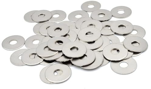 Design61 Lot de 50 rondelles à riveter de 12 mm, trou de 3,2 mm de diamètre, entretoises nickelées