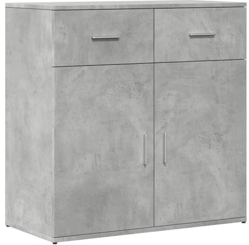 vidaXL Buffet, Armoire Latérale avec Tiroirs et Portes, Meuble de Rangement Salon Salle de Séjour Intérieur, Moderne, Gris Béton Bois d'Ingénierie