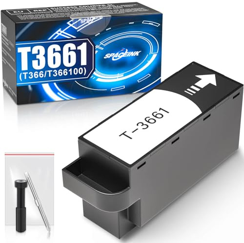 Spaceink T3661 Wartungsbox Kompatibel für Epson(C13T366100) XP-6000 XP-6100 XP-6005 XP-8500 XP-8600 XP-8700 XP-8800 XP-8505 XP‑8605 XP-15000 XP-970 XP-6105 Drucker wartungskit, Wartungskasten T366100