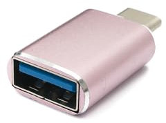 System-S Adaptateur USB 3.1 Type C mâle vers 3.0 A Femelle 5 Gbit/s 100 W en Rose