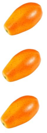 Yardenfun 3 STK gelbe Papaya dekoobst Lustige Dekoration Praktische Dekoration Ornamente rot Papaya-Dekor Miniaturen Papaya-Fotografie-Requisiten simuliertes Papaya-Modell PU-Kleber Yellow