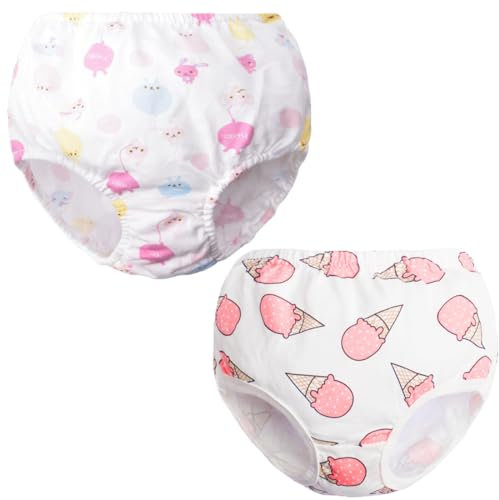 2 Pièces couche piscine bebe, couches lavables, Sous-vêtements bébé pur coton, Couches de Bain Reutilisable, pour Bébé Fille et Garçon, Convient aux bébés de 11,5 à 14 kg(rose)