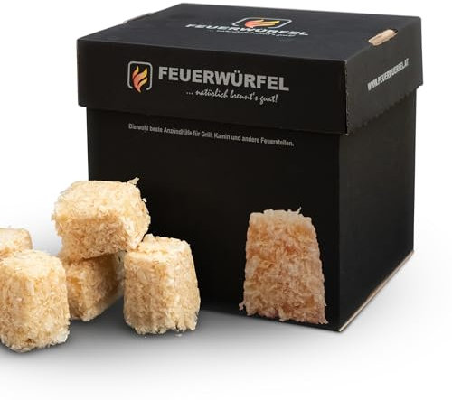 Feuerwürfel 0,5 KG Box Natur - Der natürliche Anzünder für Ofen, Grill und Kamin!