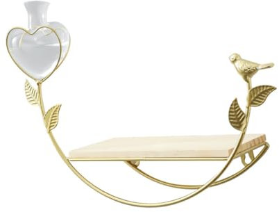 QUMIIRITY 1pezzi Mensola Da Muro Ferro Dorato Design Scandinavo Per Decorare e Organizzare Spazi Facile Da Installare Perfetta Per Soggiorno