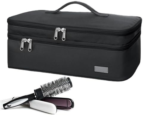 Borsa per spazzola per capelli - Borsa per piastra per capelli, borsa resistente al calore | Custodia da viaggio a doppio strato, borsa portaoggetti portatile per asciugacapelli, piastra per capelli,