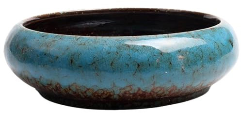 Lotus Bowl Pflanzer, Bonsai -Töpfe, Garten dekorativer Kaktusstand Blumesnbehälter, Keramikglasur Lotusschale ohne Abfluss für Wasserlilie /6x2in